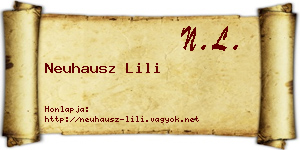 Neuhausz Lili névjegykártya